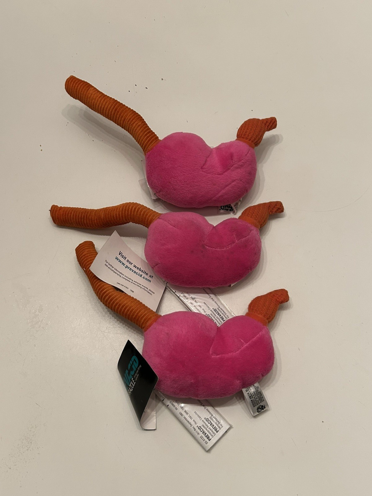 Lot of 3 – Prevacid Stomach 6” Plush Pharmaceutical Plush Original With Tags