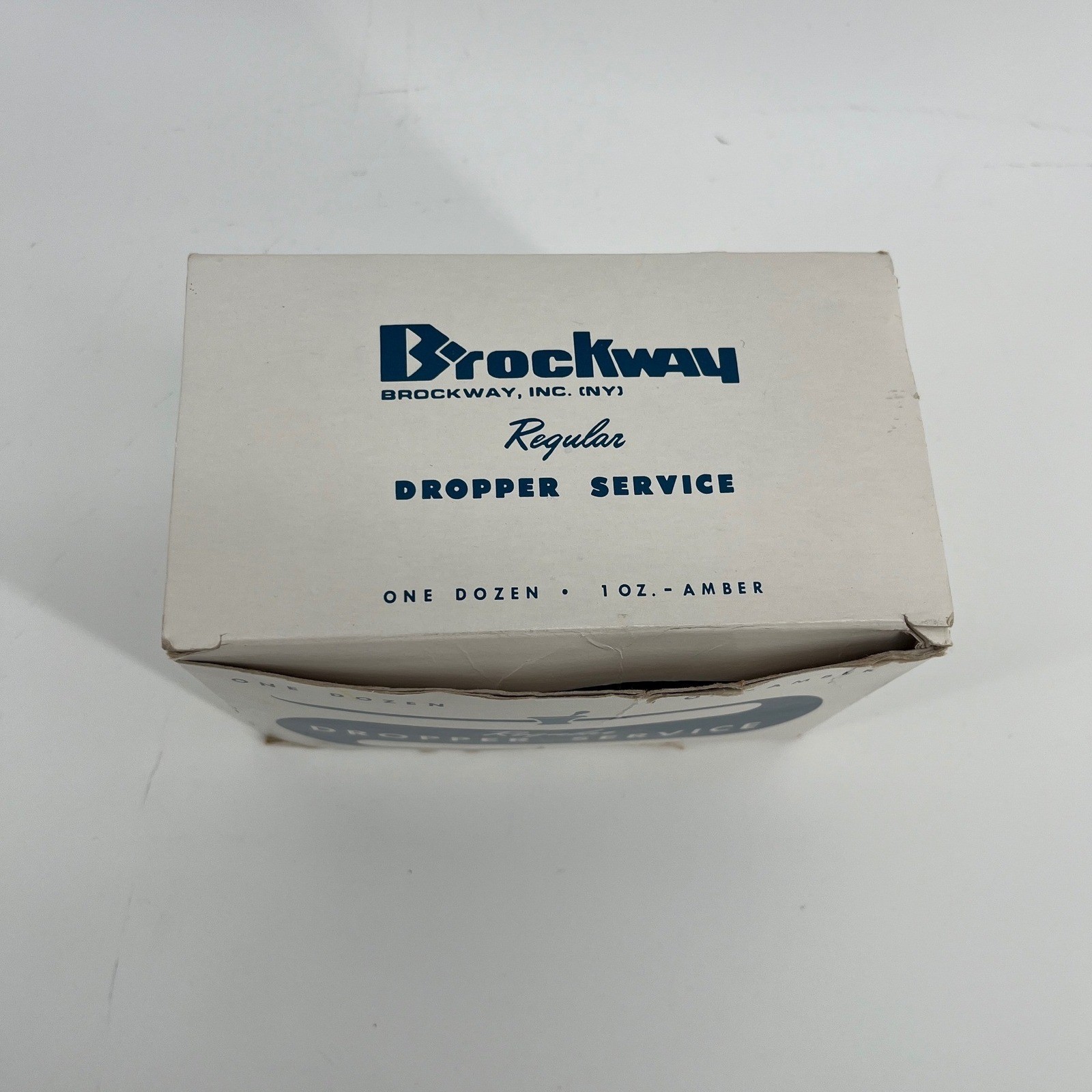 Brockway Dropper Service Amber Glass Bottles 1oz 12 Pack Vintage