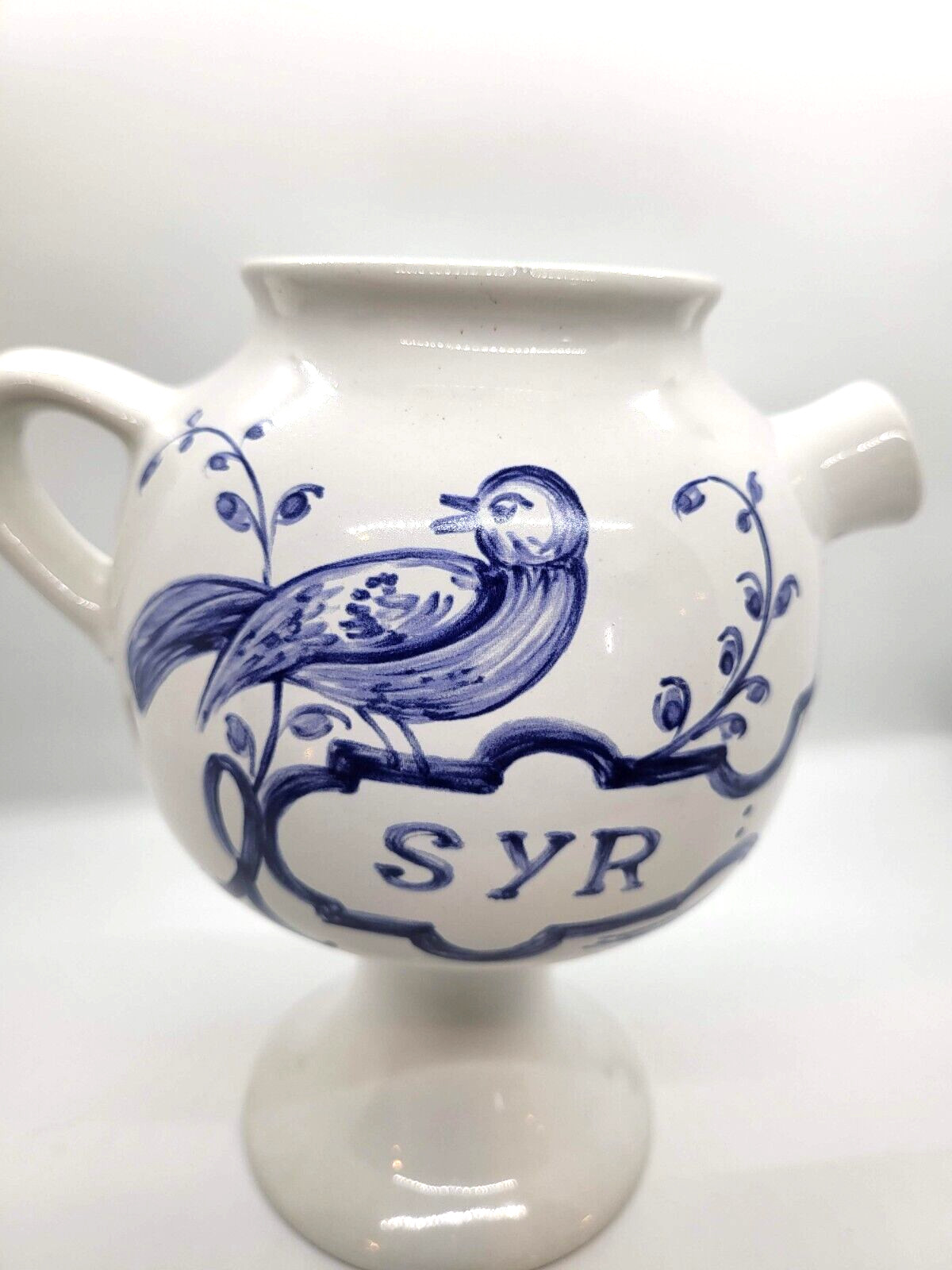 Apothecary Pharmaceutical Jar SYR ROSAR SOL By Lilly Made in Portugal 1989