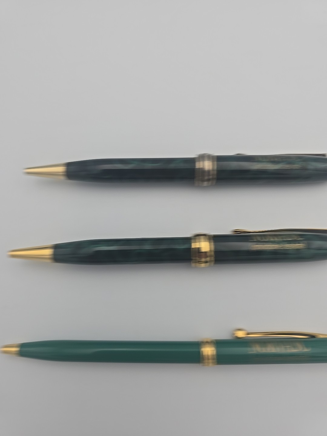 Pharmaceutical Drug Rep Pen Norvasc Gold Green Black Metal Lot 3