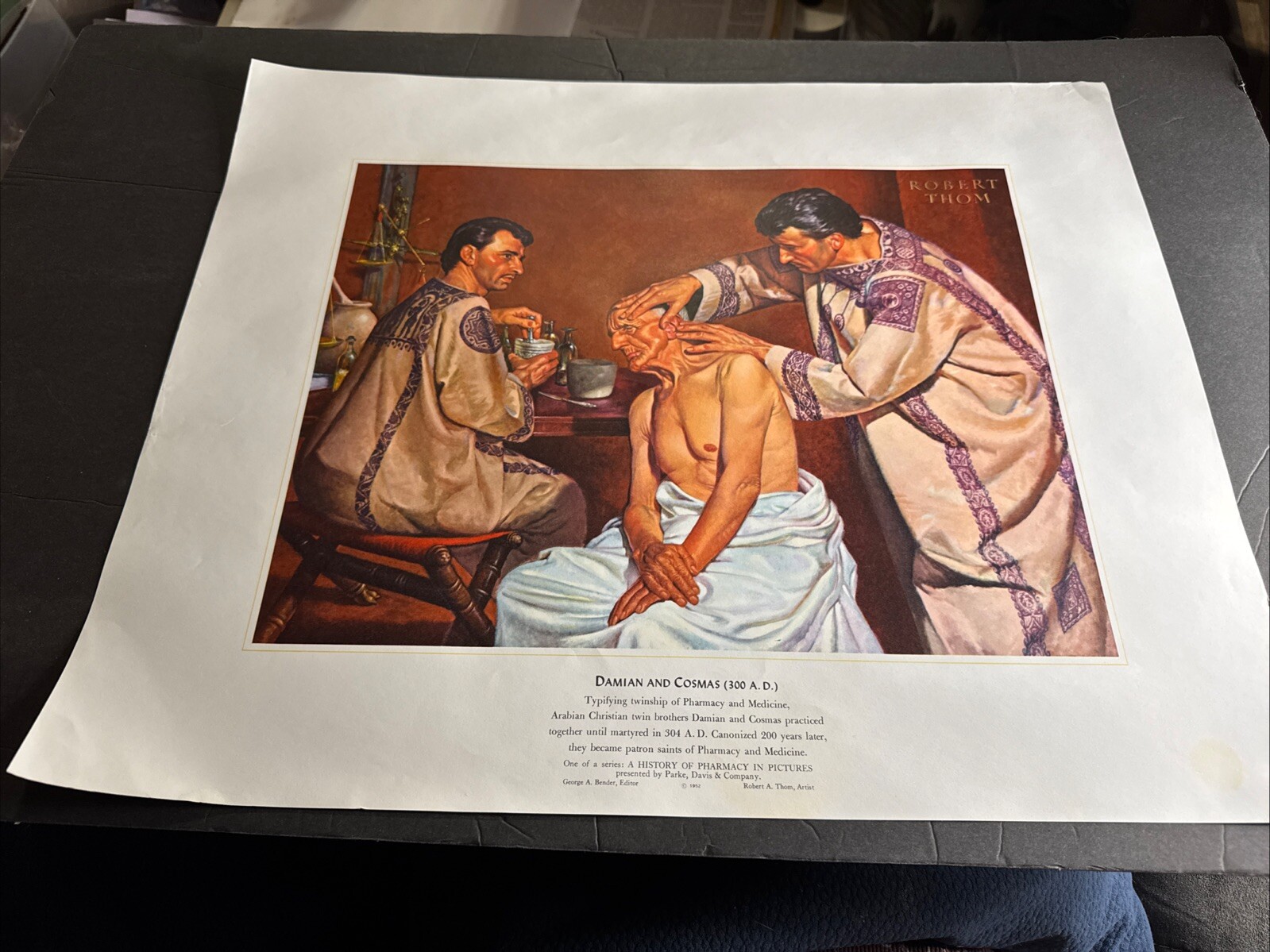 A HISTORY OF PHARMACY IN PICTURES 1954 PRINT#10 Great Gift For Doctor 22″×18″