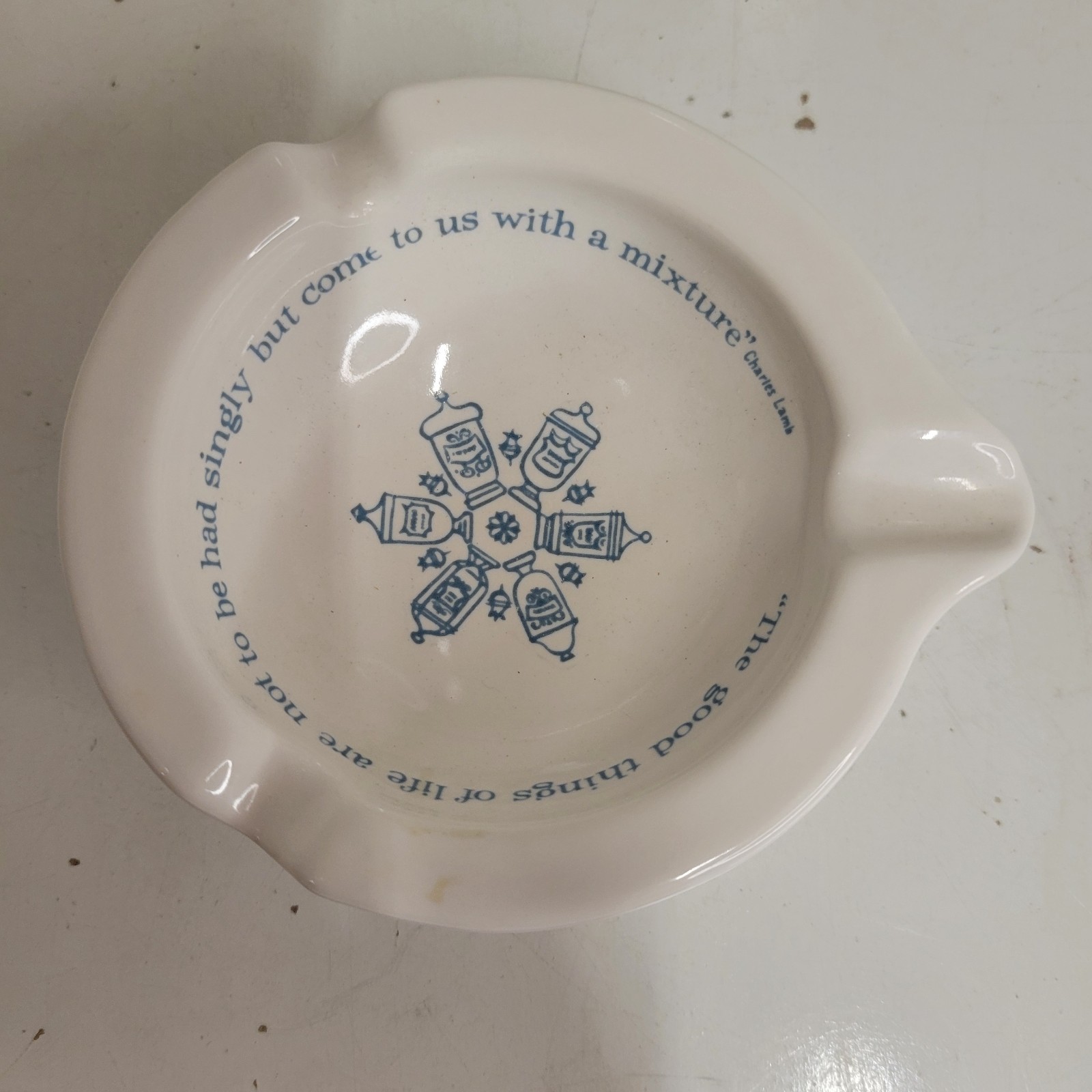 VTG Merck Sharp & Dohme Porcelain Pharmacy Mortar & Pestle Ashtray MSD C. Lamb