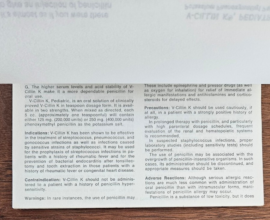 Lilly Note Pad Pharmaceutical Promotional for V-Cillin K Pediatric Penicillin