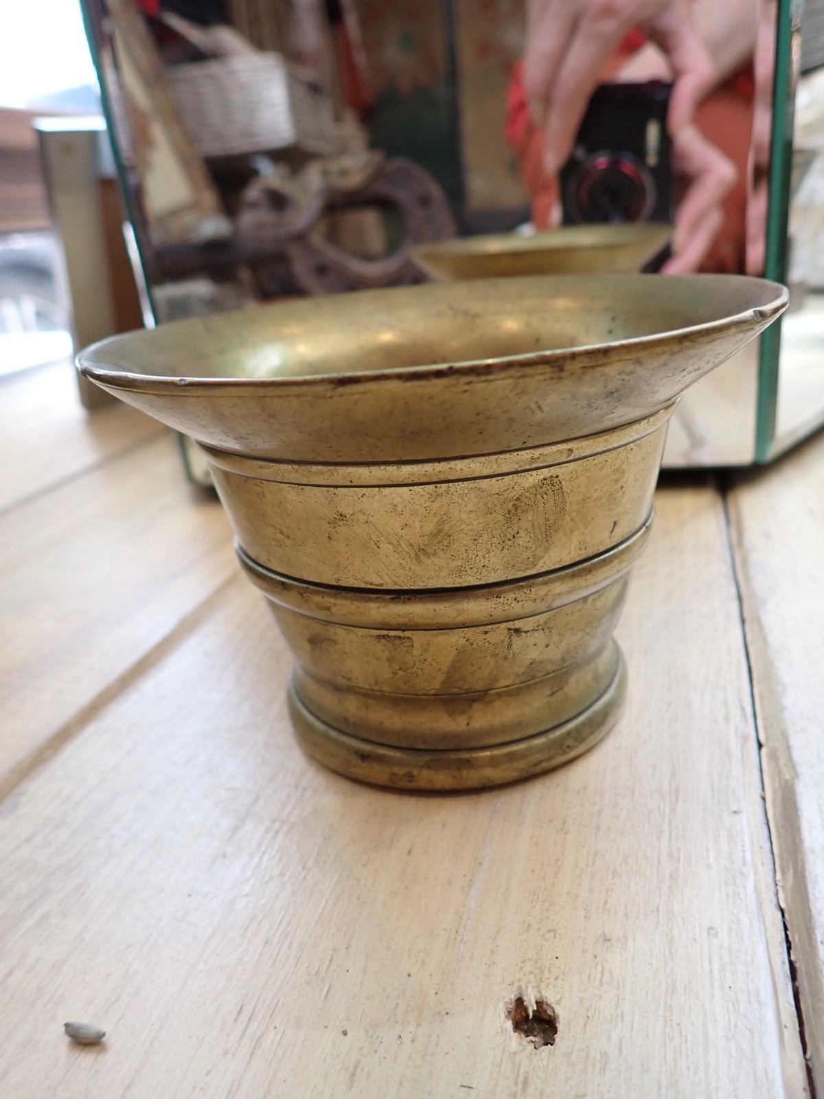 Antique Brass Apothecary Mortar circa 19th Century Great Patina!