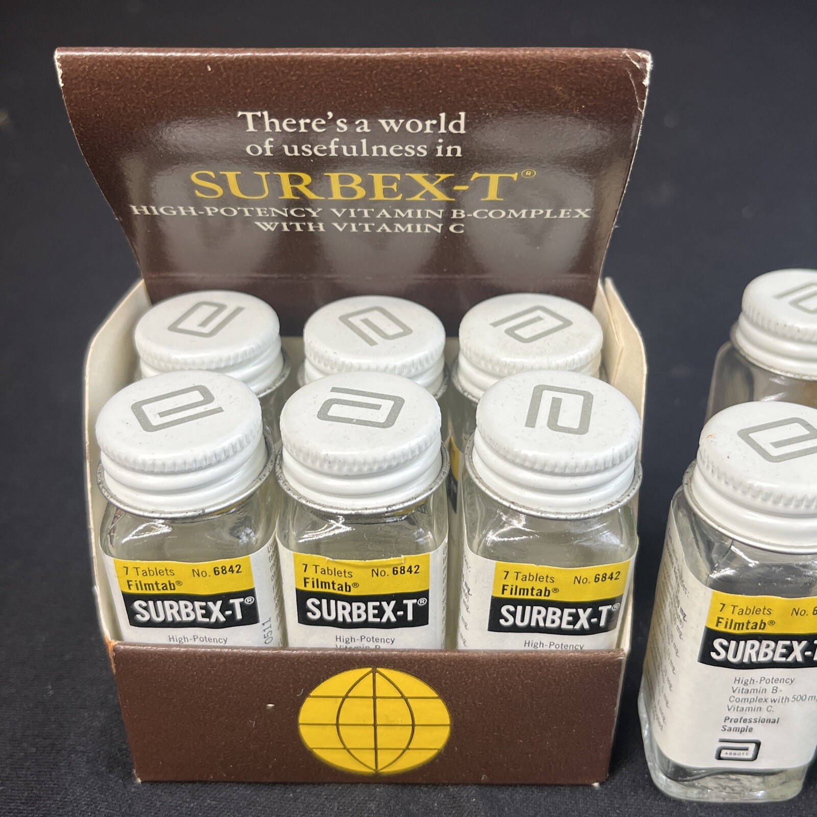(9) Vintage Abbott Laboratories SURBEX-T Pharmacy Displays Medical