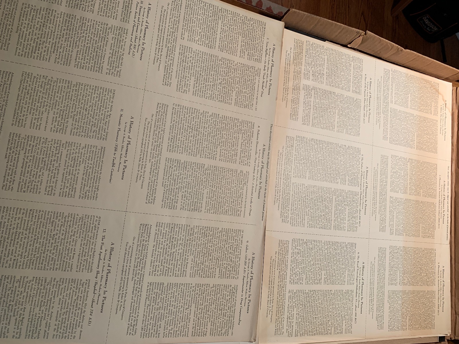 12 Parke Davis Drug Store Lithographs 1950’s A HISTORY OF PHARMACY IN PICTURES