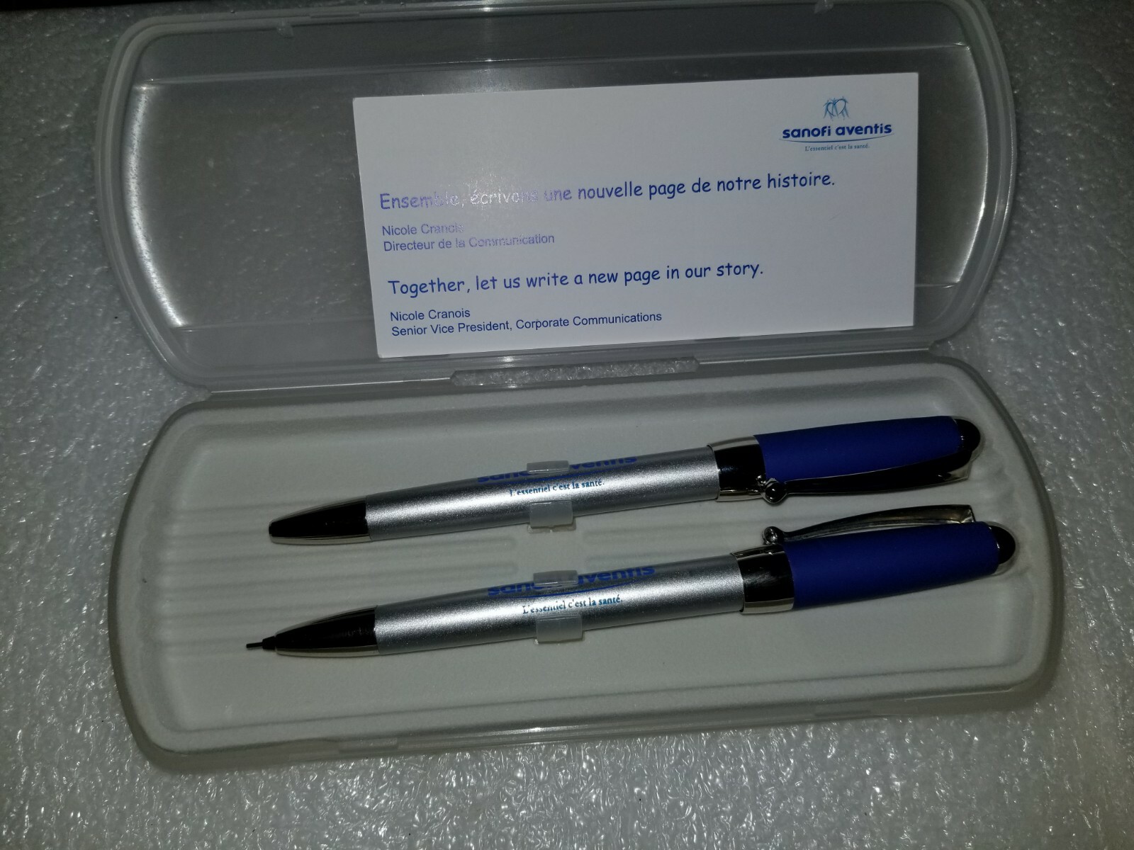 SANOFI AVENTIS COMPANY LAUNCH PEN/PENCIL IN CASE, BINDER, NOTEBOOK REP