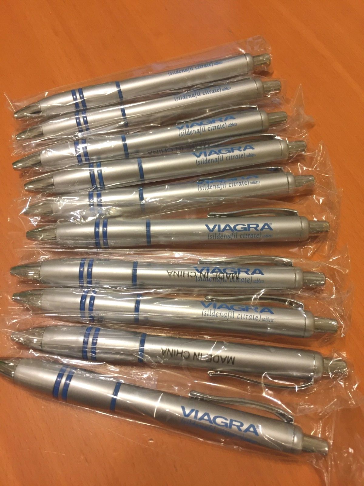 Lot of 10 VIAGRA drug rep pens – plastic looks like metal – COOL!