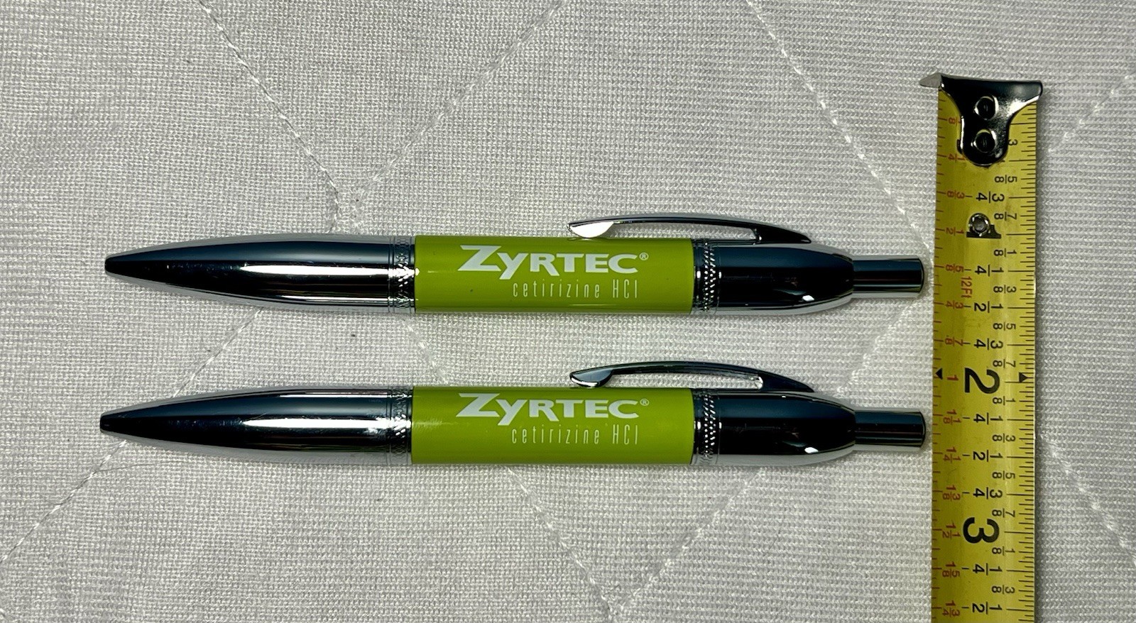 Zyrtec Metal Pens Pharmaceutical Heavy Ball Point Click NEW Tested Works RARE
