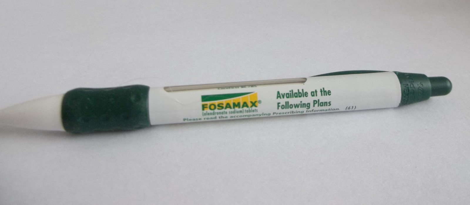 Fosamax Promotional Pen Plastic w/Rubberized Grip–Medium Weight