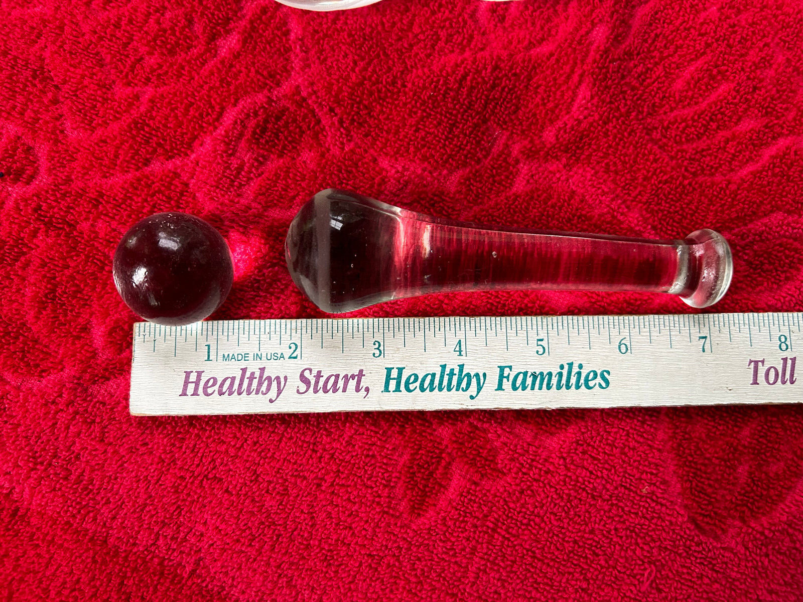Vintage 4 Pocket Glass Mortar, Pestle & Glass Ball Set, Free S/H