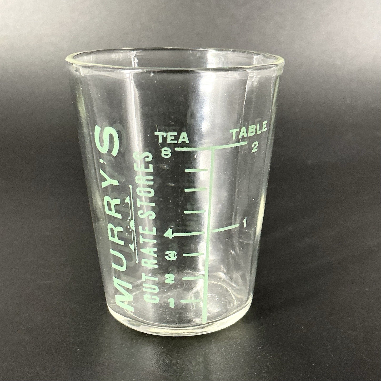 Advertising Medicine Dosing Cup Glass Murray’s Cut Rate Stores