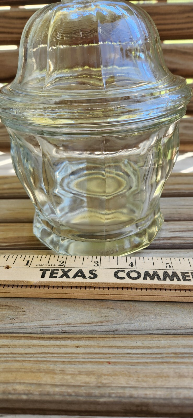 Vintage Indiana Glass heavy paneled apothecary counter display jar