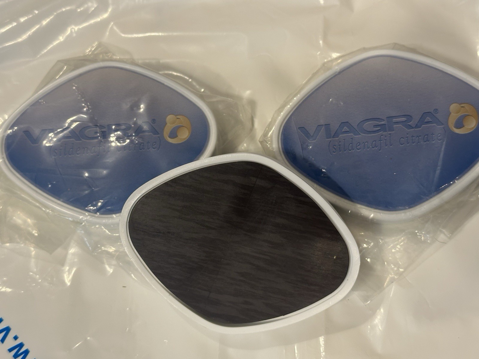 RARE Pfizer Viagra THREE Blue Pill promotional Magnet Clips Pharmaceutical