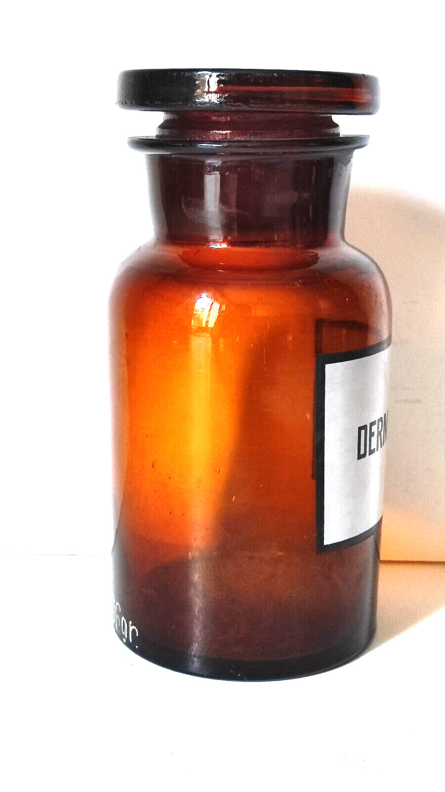 DERMATOLUM Vintage Glass Apothecary Pharmacy Brown Jar 250 ml