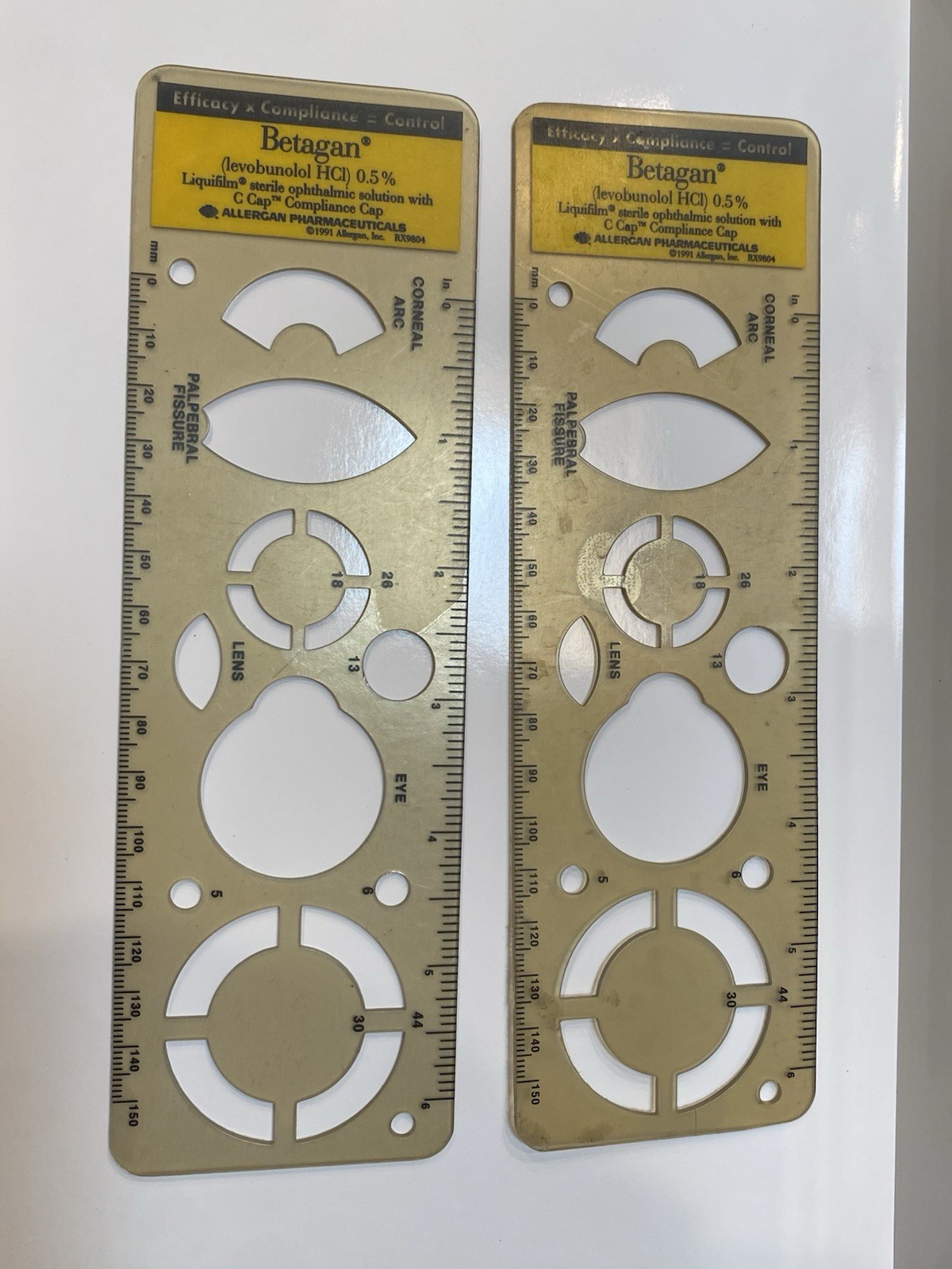 X2 1991 BETAGAN ALLERGAN PHARMACEUTICALS PROMOTIONAL OPHTHALMOLOGICAL EYE TOOLS