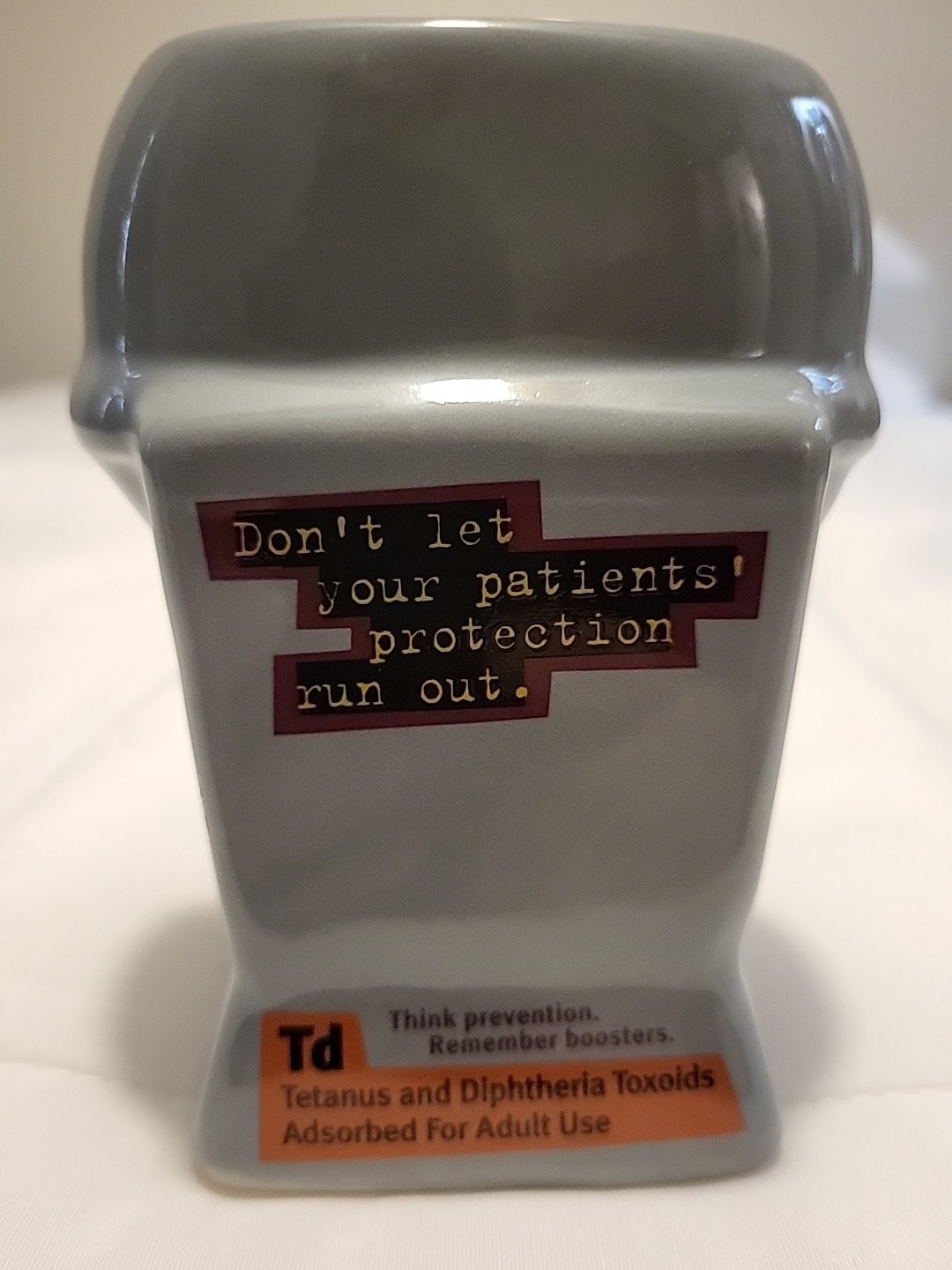 Medical Vaccine Advertising Tetanus Diphtheria Expired Parking Meter Vase USA