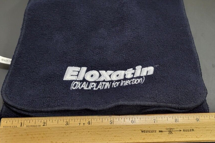 Eloxatin Pharmaceutical Drug Rep Advertised Embroidered Golf Gym Towel Navy Blue