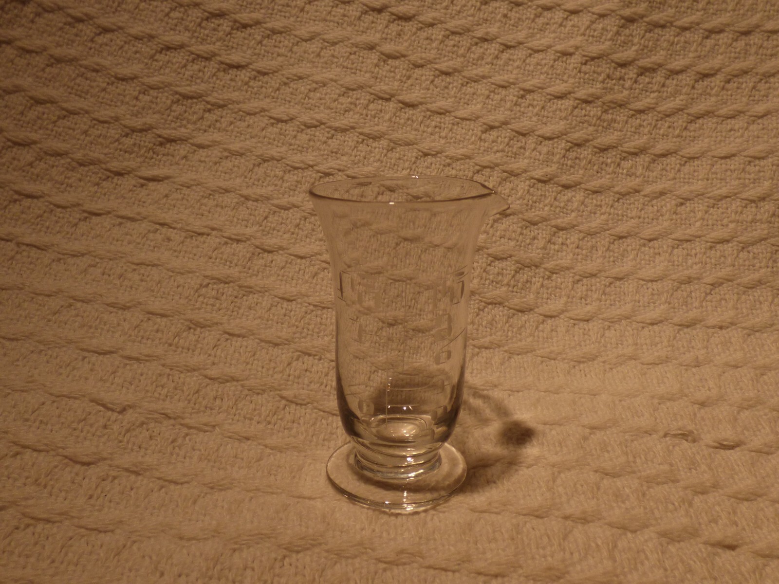 Antique Engraved Glass Medical / Scientific Measuring Jug Flask