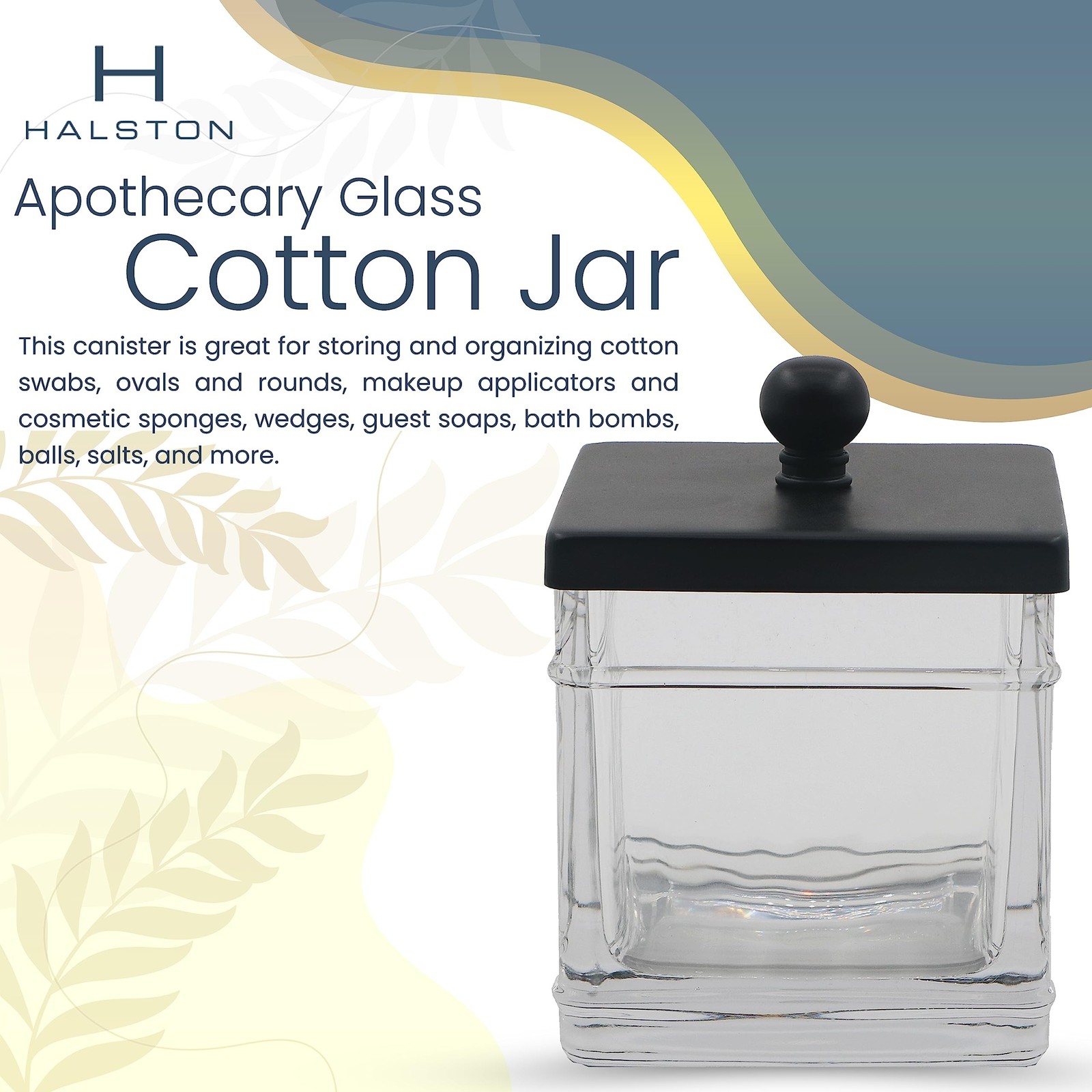 Clear Transparent Hotel Style Apothecary Tempered Glass Canister Jar W/ Matte…