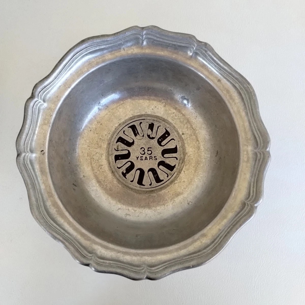 The Upjohn Company 35 Year Armetale Service Award Engraved 5 Pc Salad Bowl Set