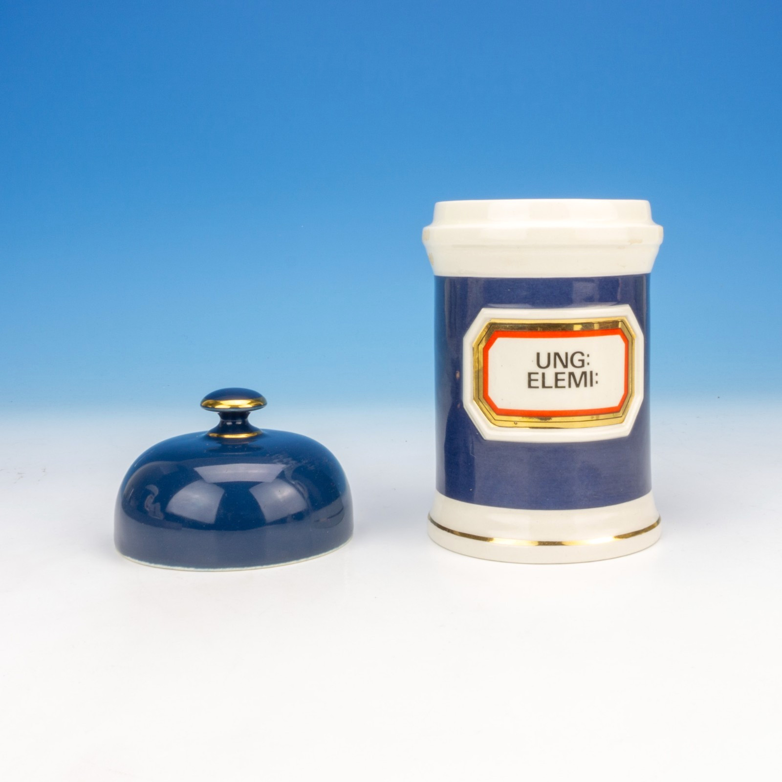 Gladstone Pottery – Ung: Elemi: – Apothecary Chemist Jar – Made For Chalsyn