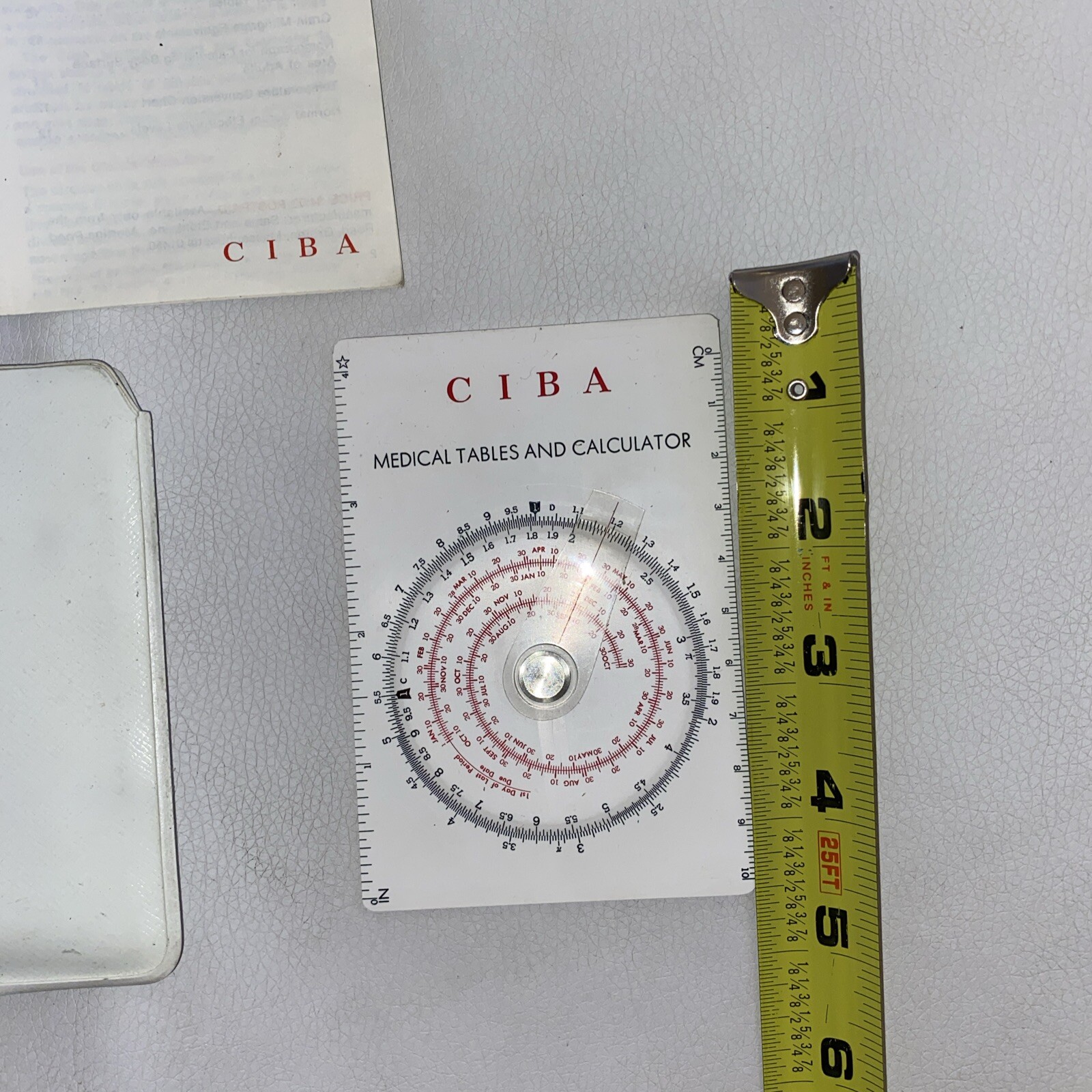 Vintage Ciba Pocket Size Medical Tables & Calculator With Guide
