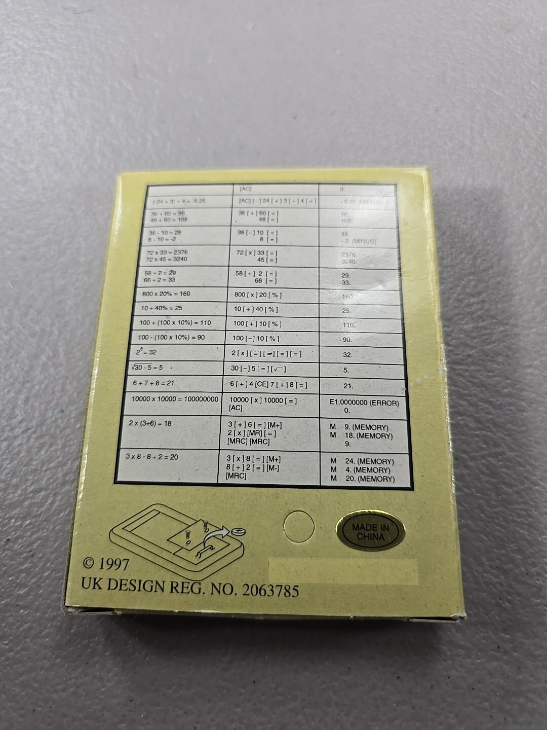 Vintage Pharma Branded Working Press-Up Calculator IOB New Battery TRD 1997