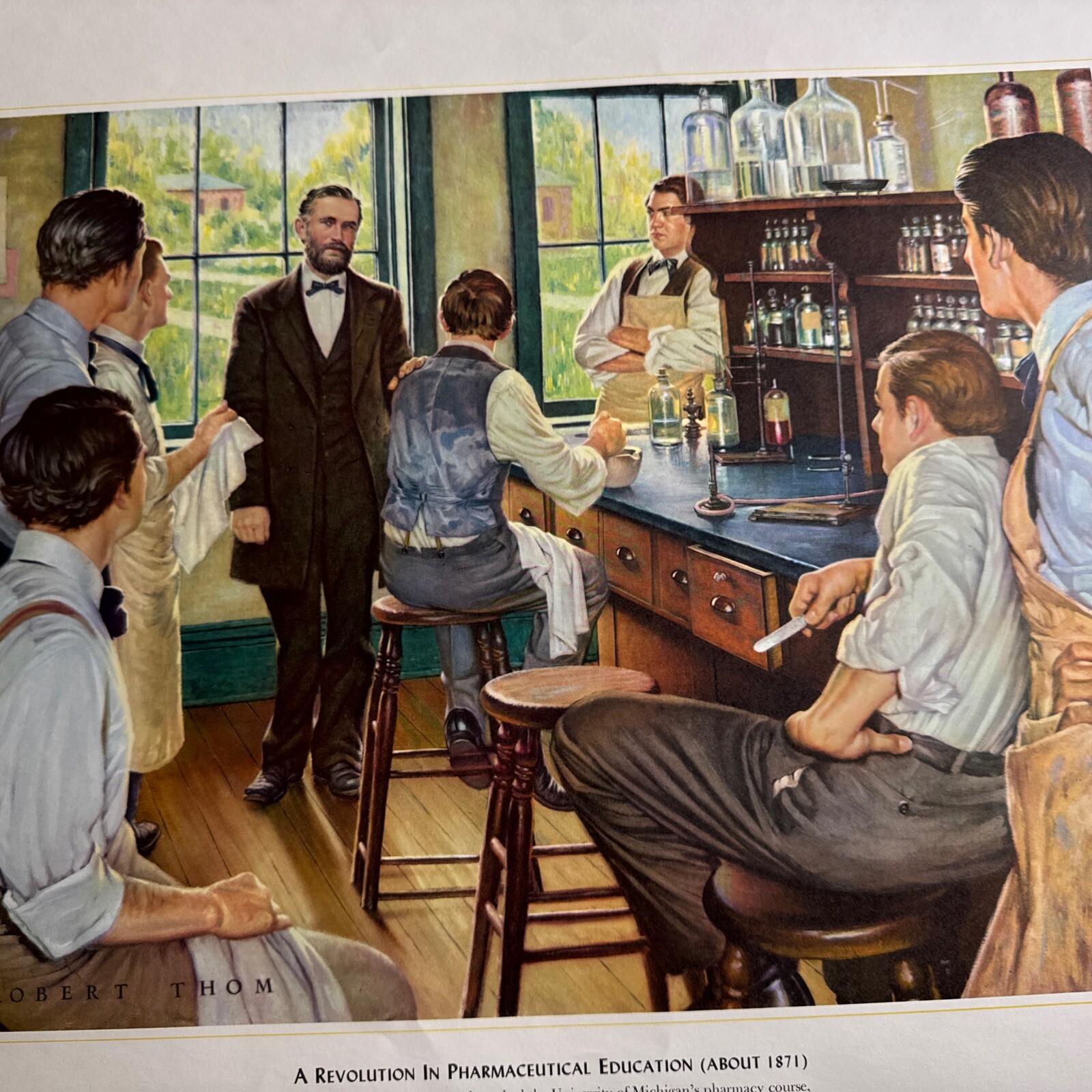 A HISTORY OF PHARMACY IN PICTURES 1954 PRINT#30 Great Gift For Doctor 22″×18″