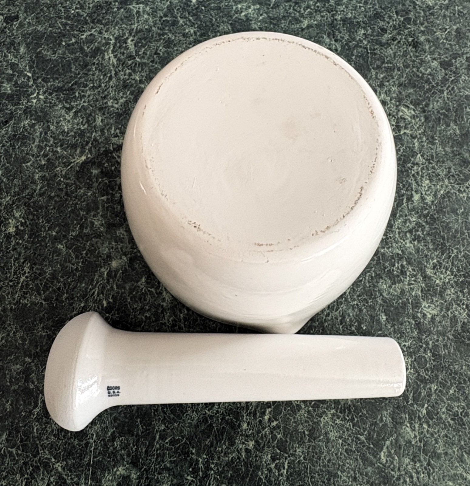 Vintage Coors Mortar & Pestle # 52017 – # 52015 Heavy White Ceramic Porcelain