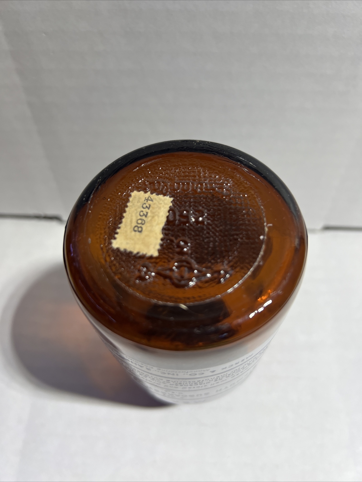 Vintage Merck & Co Amber Pharmacy Medicine Bottle Bismuth Subcarbonate EMPTY