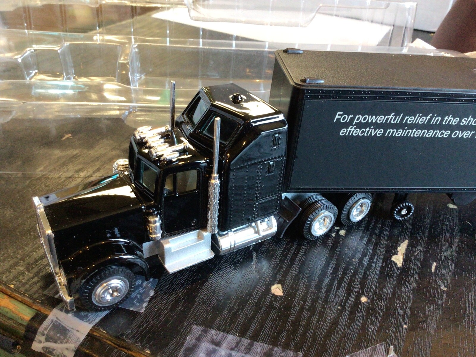 PREVACID ADVERTISING TOY TRACTOR TRAILER W TRUCK SHAPED BOX PHARMACEUTICAL