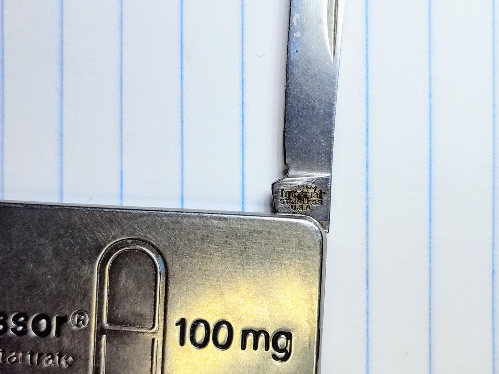 Vintage Imperial Pocket Knife Advertising Geigy Lopressor Pharmaceutical Drugs 