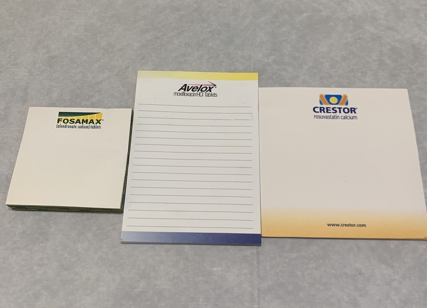 Fosamax Avelox Crestor Partial Paper Pads Lot Promo Drug Rep Swag
