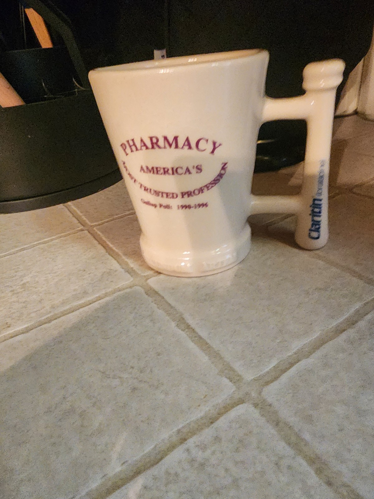Vtg Claritin Ceramic Mug-Pharmacy America’s Most Trusted Profession, Ceramic Mug