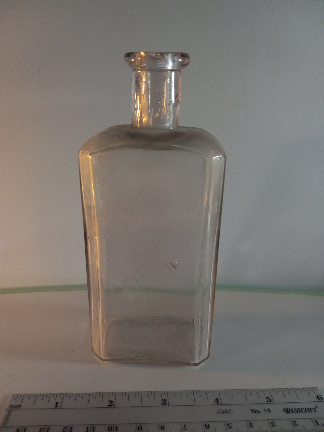Vintage Pharmacy Dental Science Apothecary Medicine Glass Bottle Pink Glass