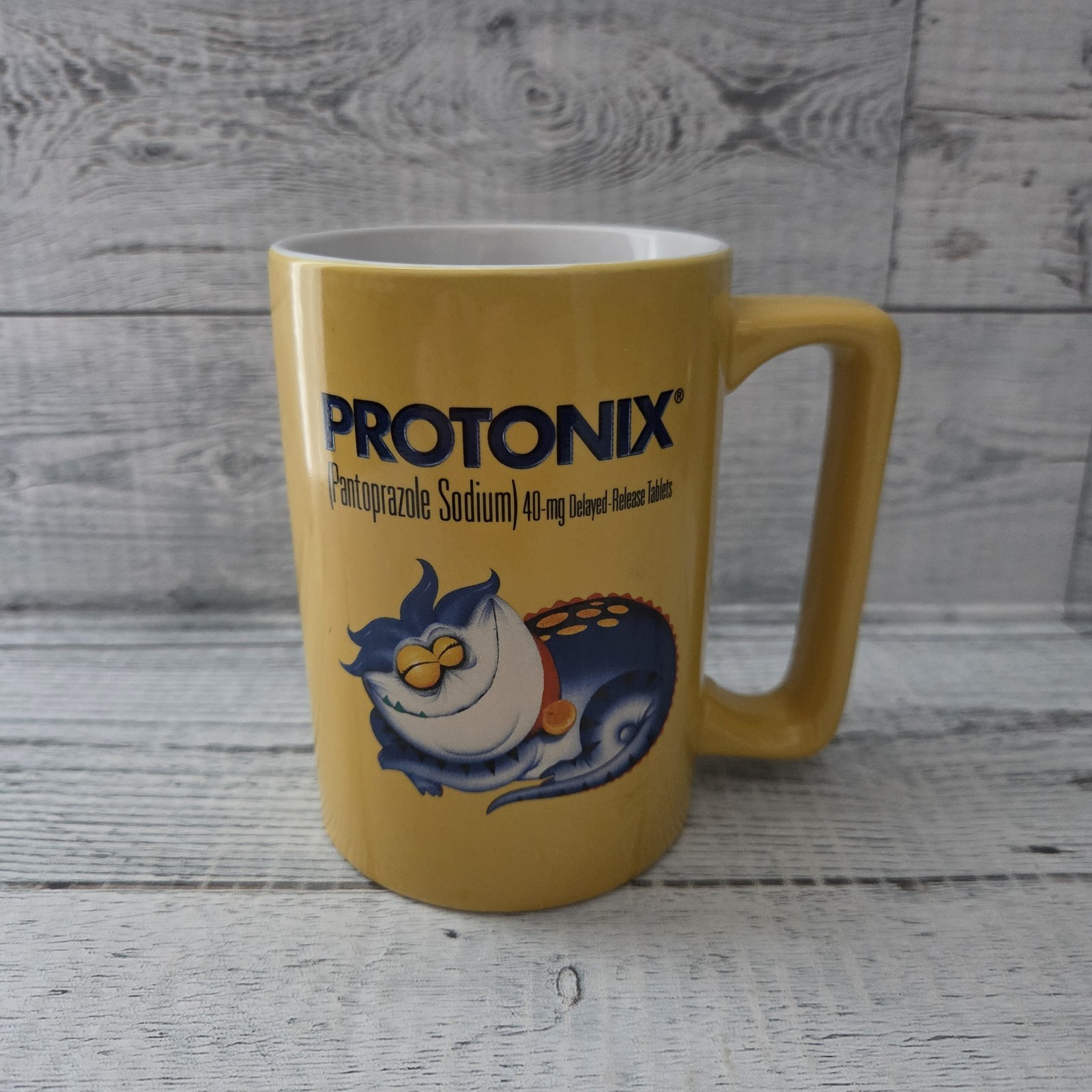 Vintage PROTONIX IV Heartburn Monster Oversized Mug Cup Drug Pharma Promo