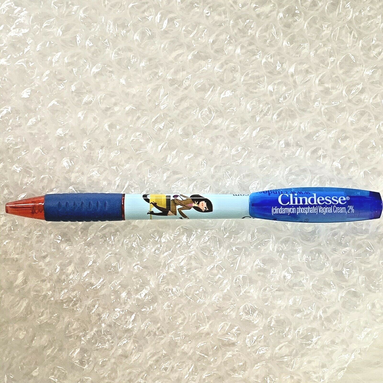 New Clindesse Pharmaceutical Plastic Drug Rep Pen~Girl on Scooter~*VERY RARE*