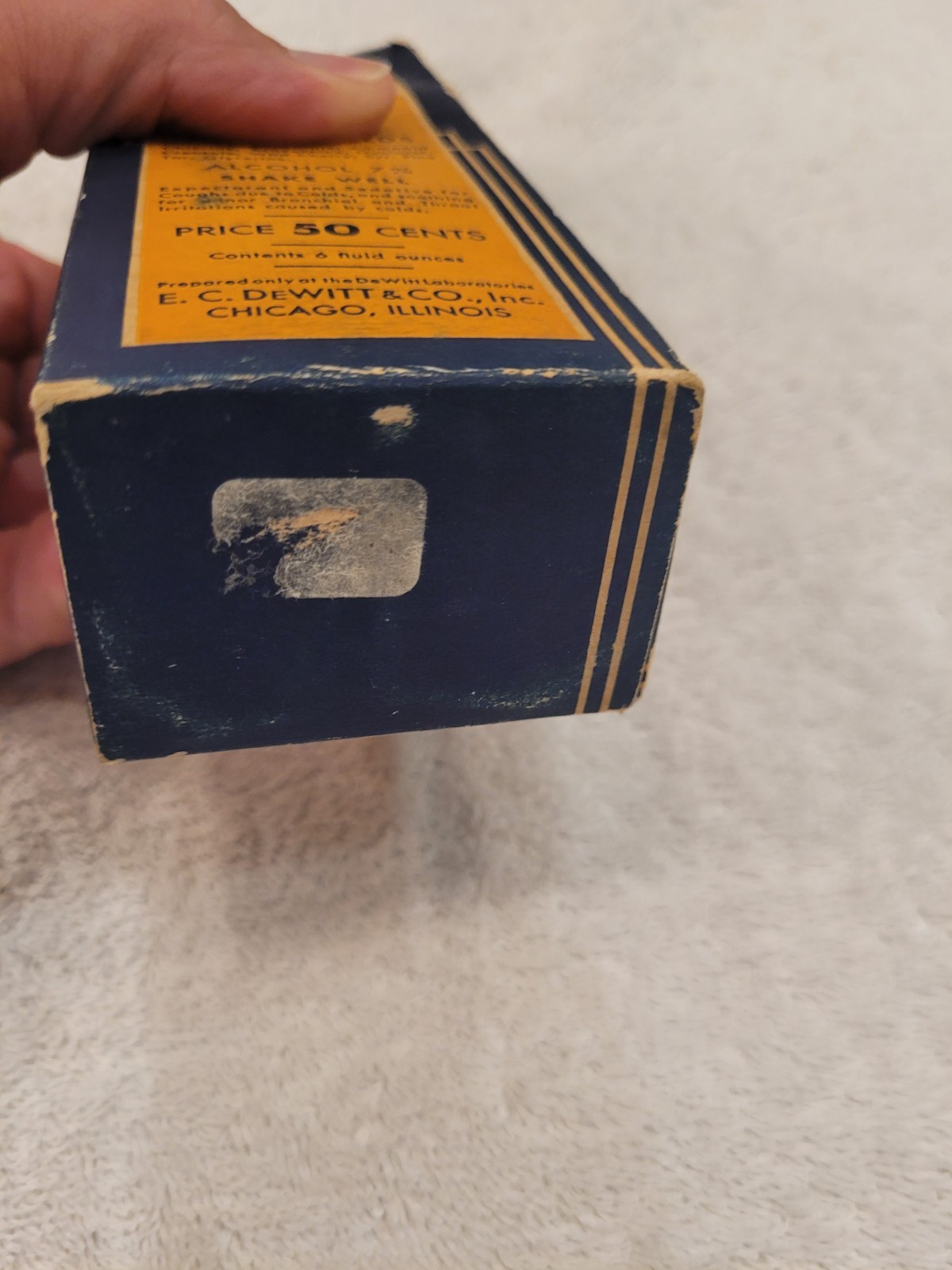 Vintage DeWitt’s Creosant Cough Syrup Bottle w/ Box Insert Paperwork Pharmacy Ad