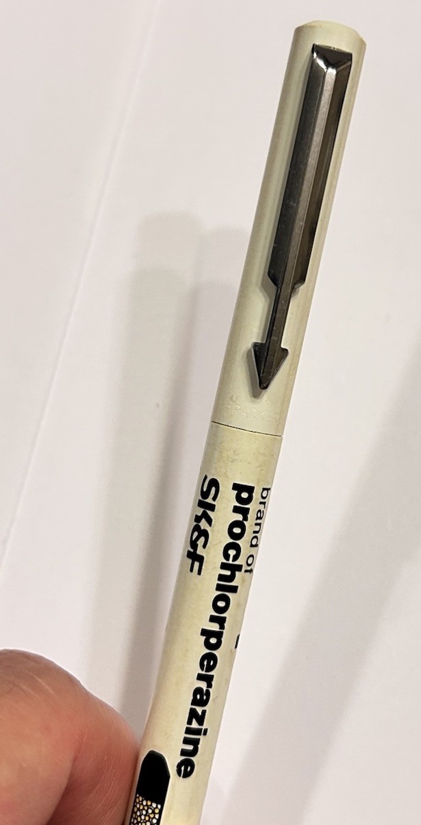 PARKER VECTOR Rollerball Pen Med Drug Promo Pharmaceutical Advertising Compazine
