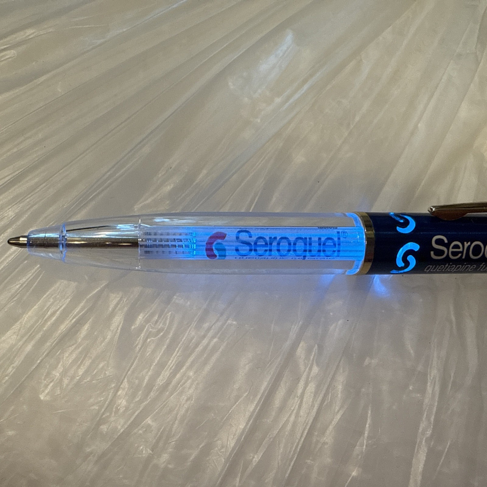 Drug Rep SEROQUEL Collectible Heavy Metal LIght Up Pen RARE