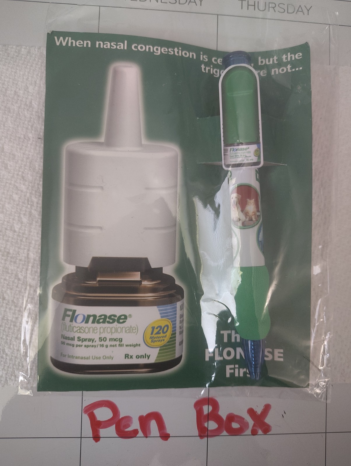 Flonase Pen – Drug Rep – Pharma Advertising – Swag – Movie Prop – New – Cat/Dog