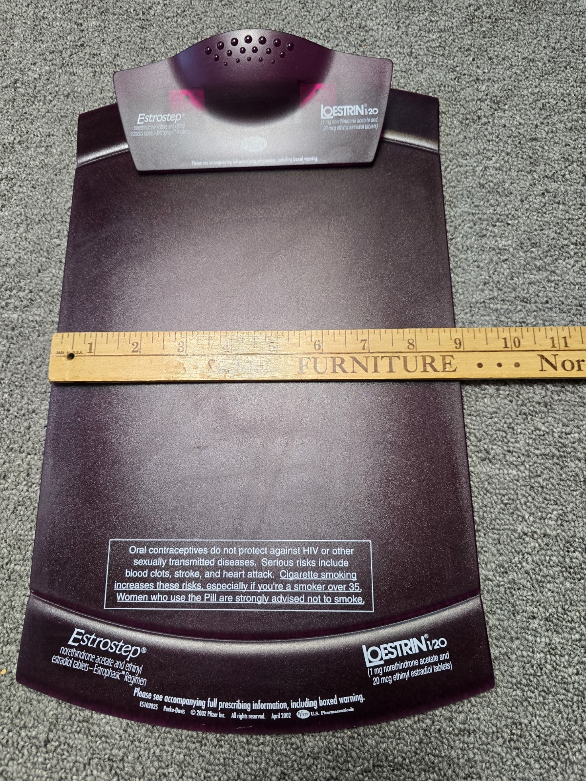 Pfizer Loestrin Estrostep Pharmaceutical Drug Rep Purple Clipboard Birth Control