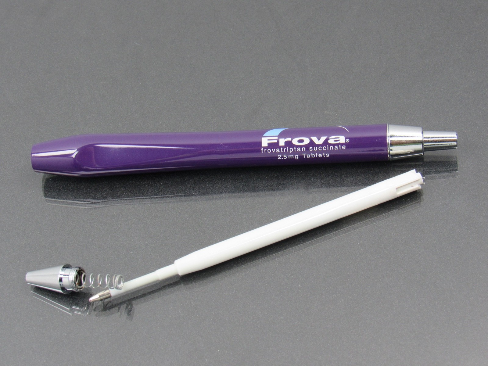 Purple FROVA Heavy Metal PENS Drug Rep Pharmaceutical Promo Advertising Lot of 2