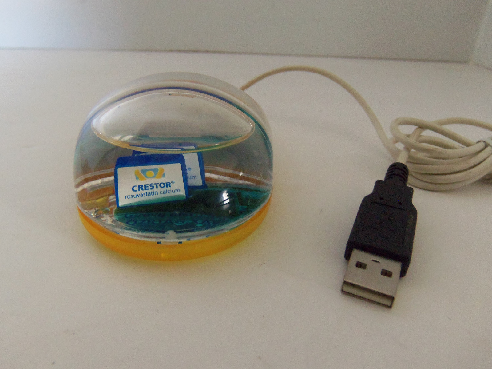 Vintage CRESTOR Pharmaceutical Drug Rep Aqua Computer Mouse USB Collectible NEW