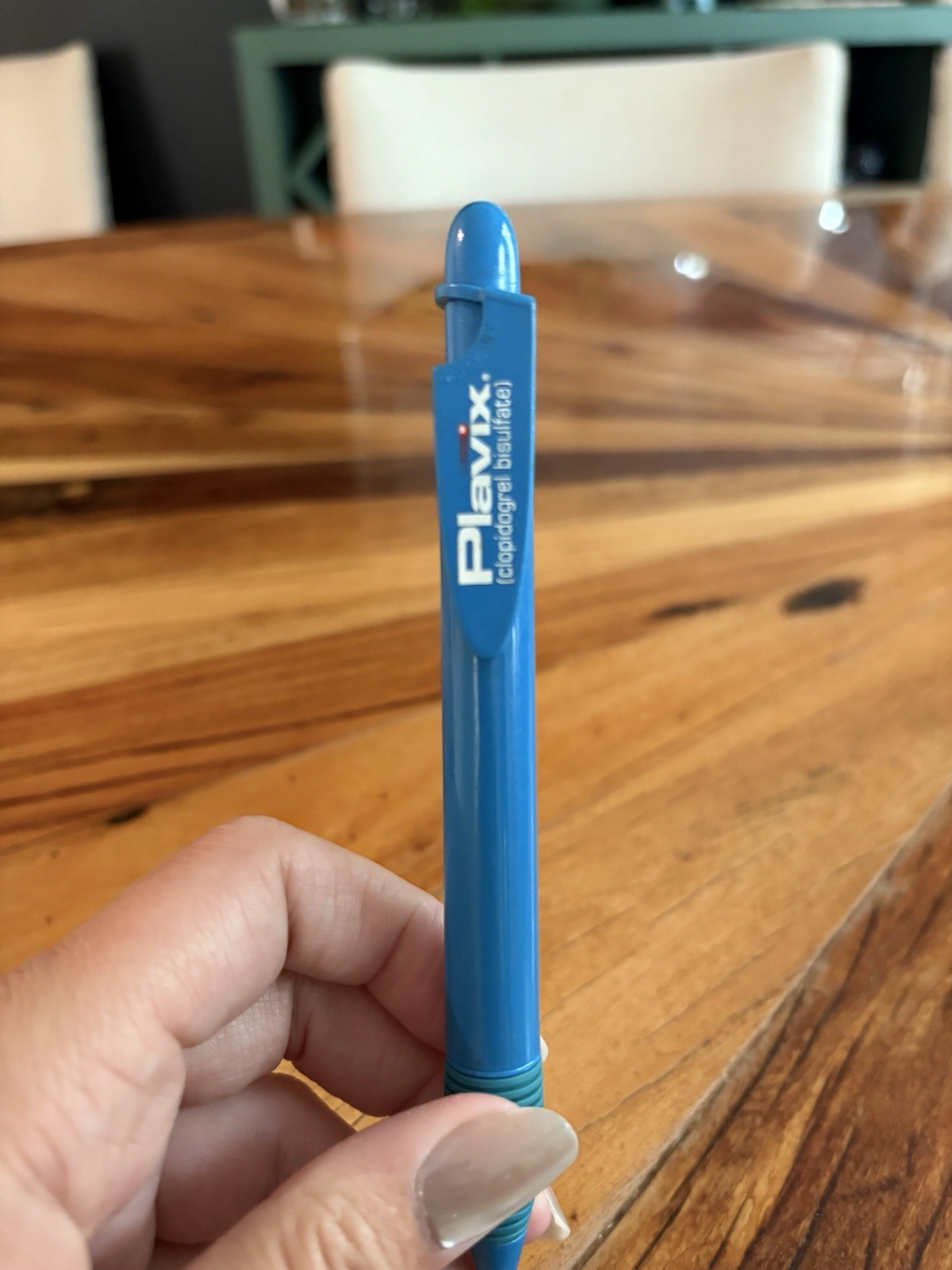 PLAVIX Drug Rep Pen Pharmaceutical Advertising Collectible Blue Refillable
