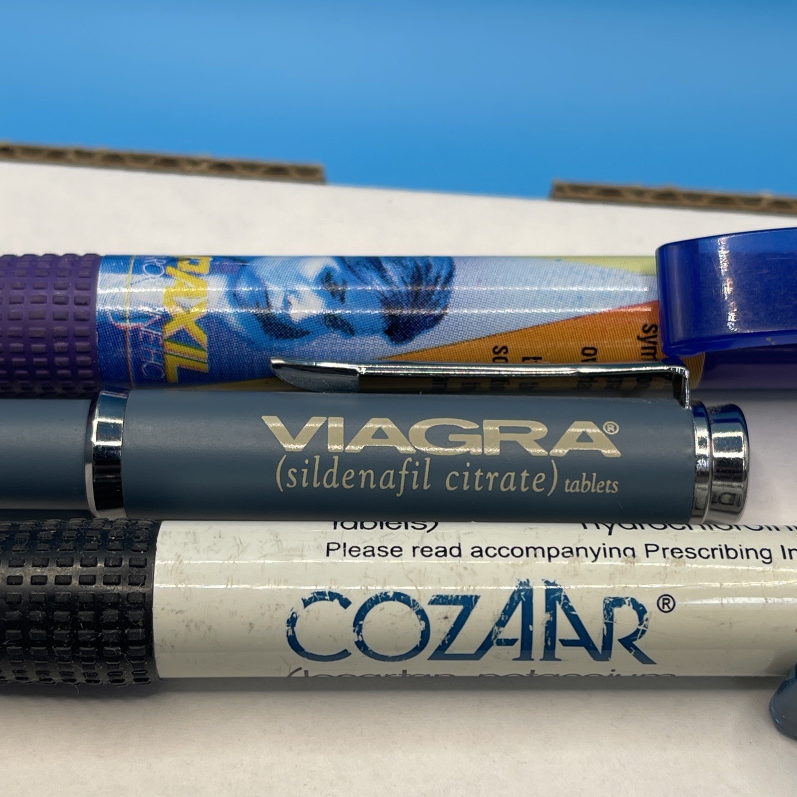 Viagra Drug Rep Pharmaceutical Advertising Pen Metal, heavy, Paxil, Cozaar