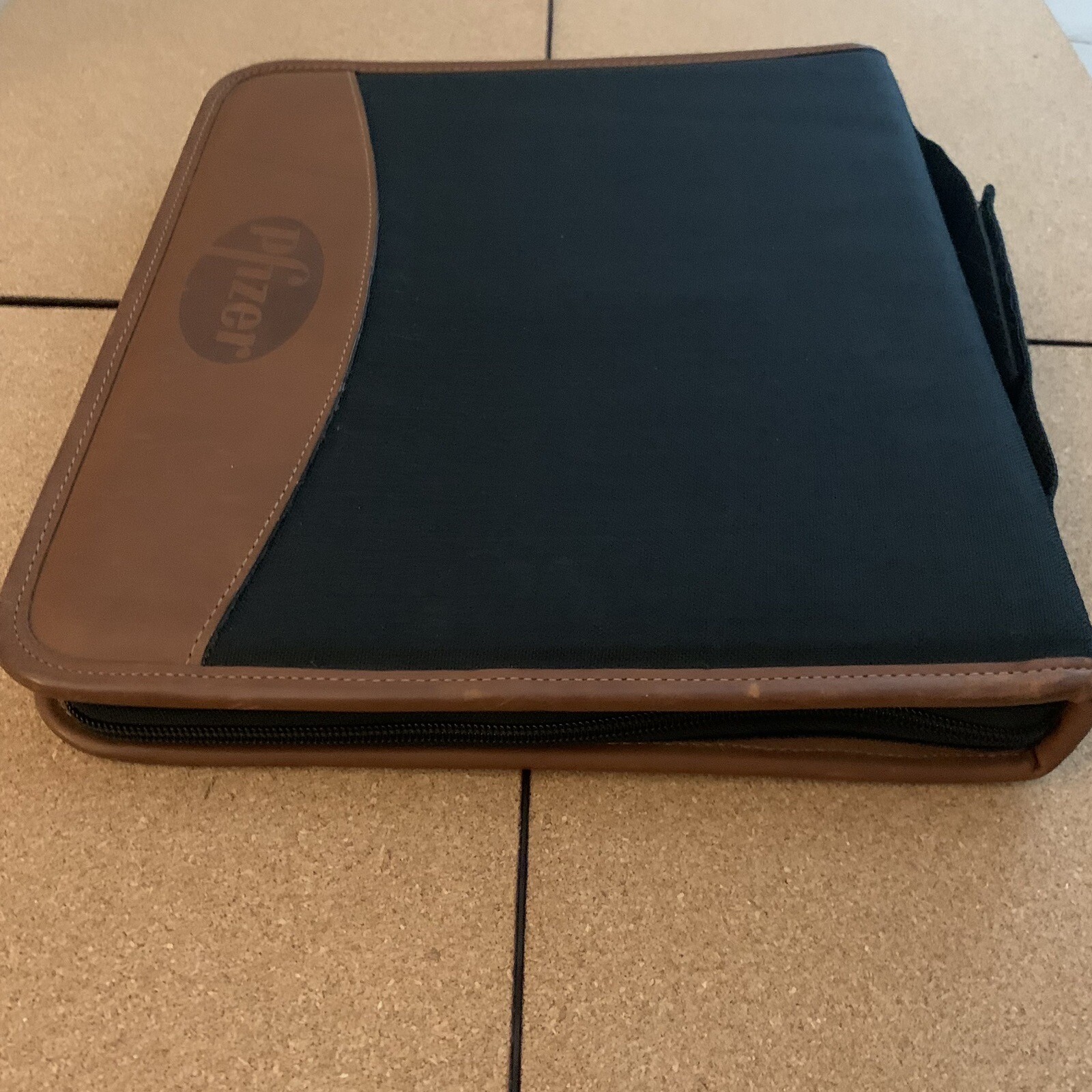 Pfizer Drug Rep Leather and Canvas Planner Folder Notebook Organizer RARE