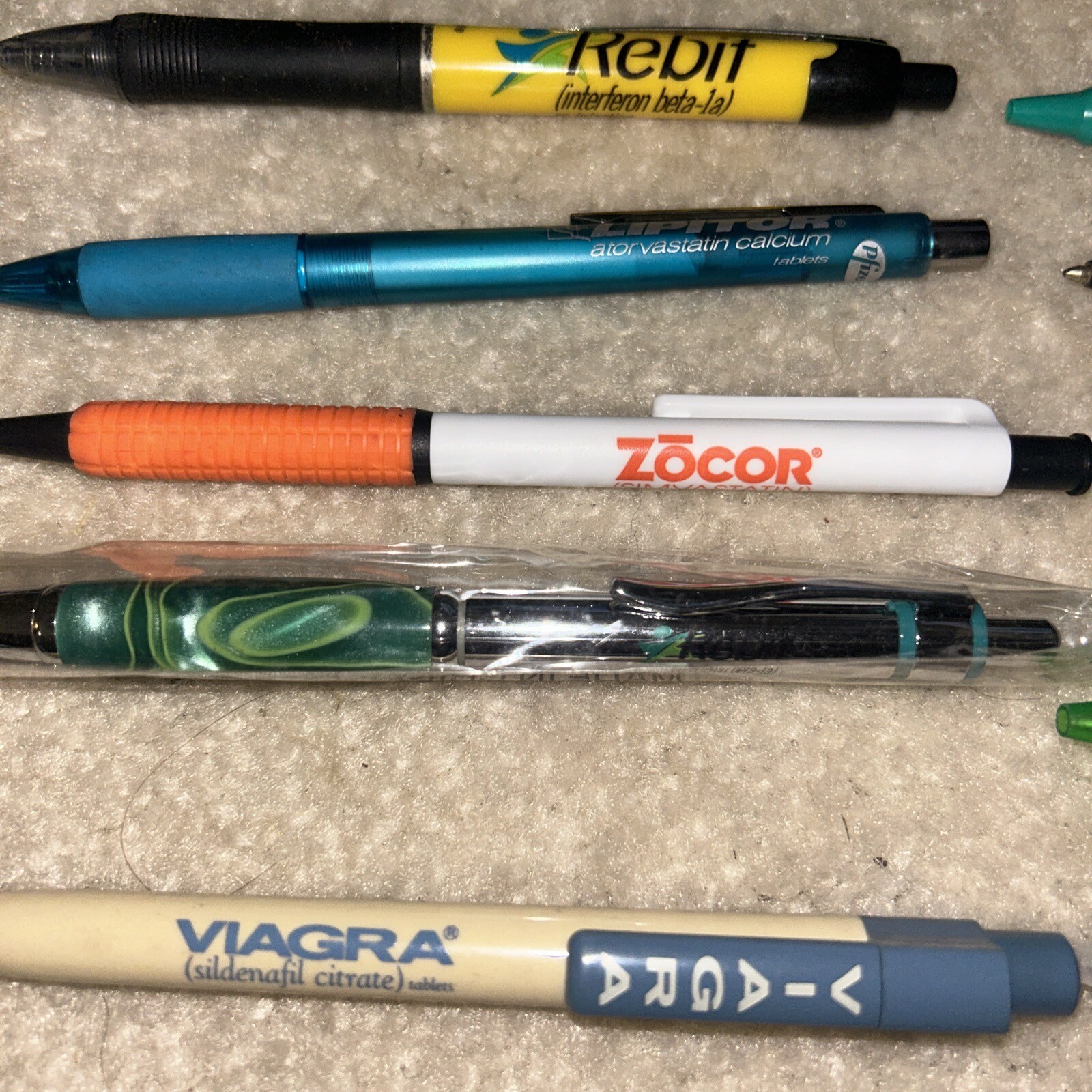 Lot of 18 Pharmaceutical drug rep pens. Viagra. Norvasc. Lipitor. Zocor. Pfizer