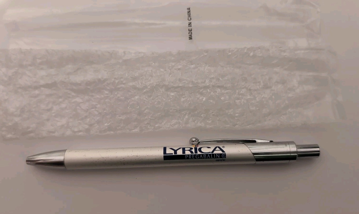 New Drug Rep Lyrica Pfizer Collectible Heavy Silver Colored Metal Pen RARE